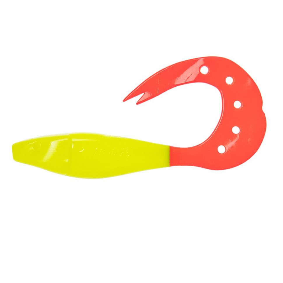 Твистер Helios Kasandra 4"29/10,9см, цвет Acid lemon & Red 5 шт HS-34-029 , 
